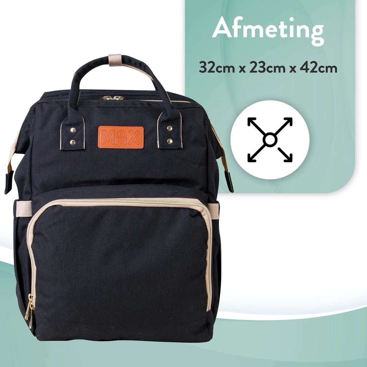 Luiertas Rugzak - Monx Luiertas Verzorgingstas Met Uitklapbaar Babybedje - Overzichtelijke Luierrugzak Extra Buggy En Kinderwagen Haken Inclusief Geïsoleerde Flessenhouder - Zwart 5 Luiertas Rugzak - Monx Luiertas Verzorgingstas Met Uitklapbaar Babybedje - Overzichtelijke Luierrugzak Extra Buggy En Kinderwagen Haken Inclusief Geïsoleerde Flessenhouder - Zwart - Afbeelding 3