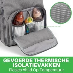 Brisby Slijtvaste Luiertas – Verzorgingstas – Met Buggymontage - Lichtgrijs -Babyproducten 1200x1200 587