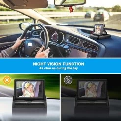 Achterbankspiegel Voor Baby/kind - Met 150° Groothoekcamera Voor Groot Gezichtsveld - Achteruitkijkspiegel, Autospiegel -Babyproducten 1200x1200 651