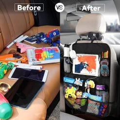 BOTC Autostoel Organizer - Luxe & Stevige Autostoel Organizer Met Tablet Houder - Set Van 2 - Auto Stoel Organiser - 10 Storage Pockets - Zwart - 2 Stuks -Babyproducten 1200x1200 740