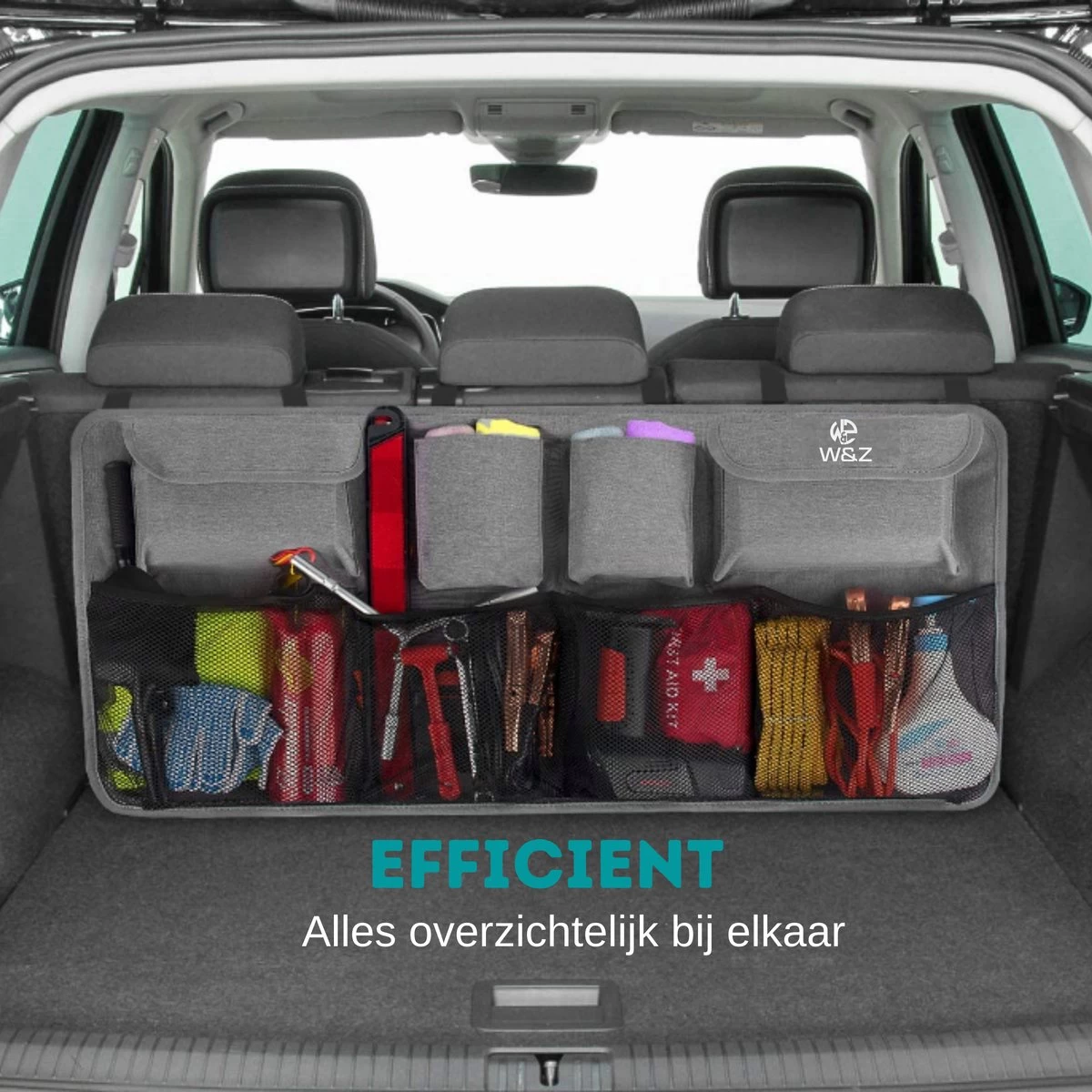 W&Z® Auto Organizer - Autostoel Organizer - Kofferbak Organizer - Grijs 8 W&Z® Auto Organizer - Autostoel Organizer - Kofferbak Organizer - Grijs - Afbeelding 6