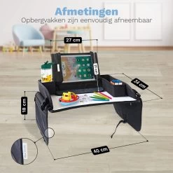 Blyzi - Reistafel Auto Met Tablethouder – Opvouwbaar – Speeltafel Voor Onderweg – Auto Organizer – Tekentafel - Zwart -Babyproducten 1200x1200 833