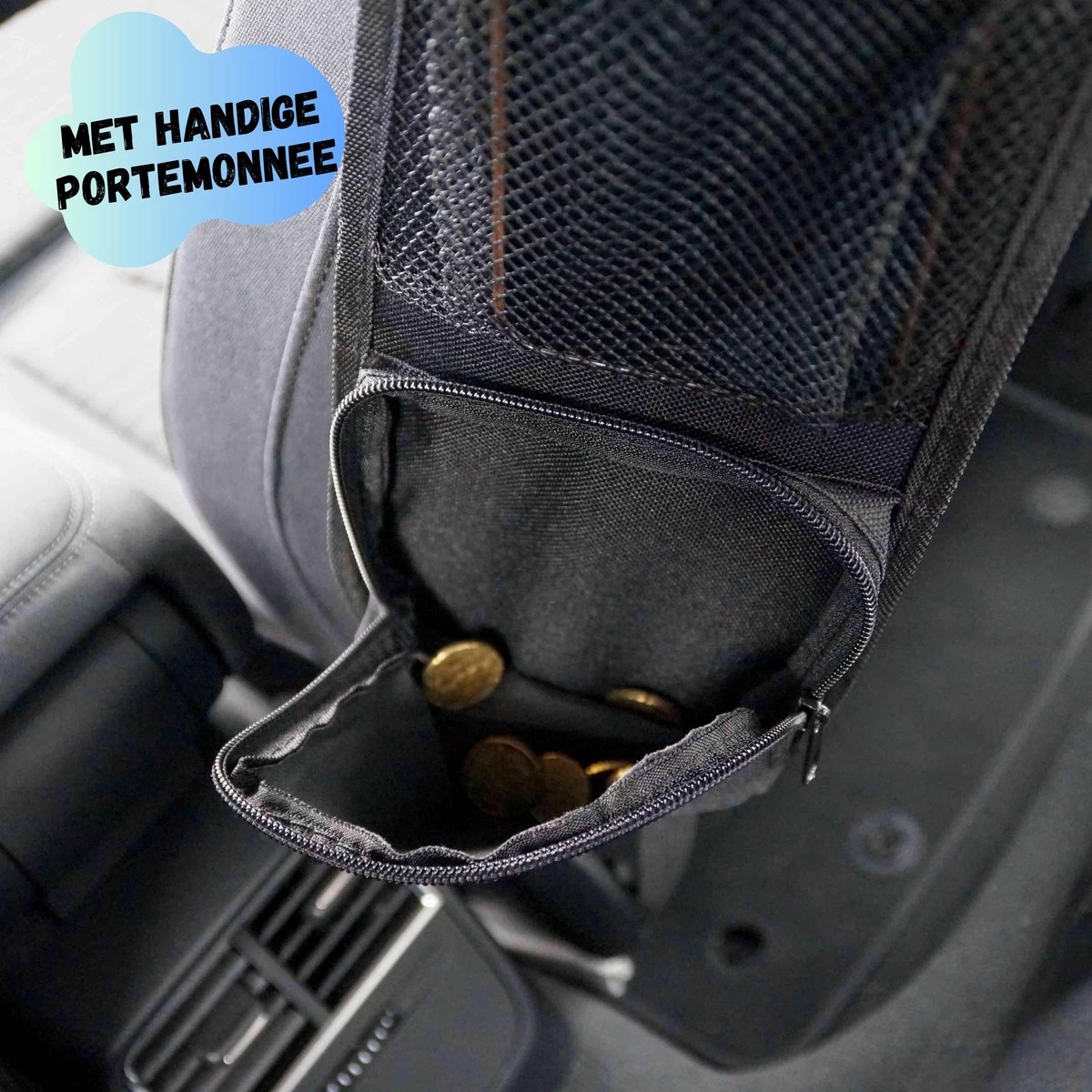 Reismonkey Auto Organizer – Auto Accessories – Voor Telefoon - Autostoel Organizer – Zwart – Auto Portemonnee 7 Reismonkey Auto Organizer – Auto Accessories – Voor Telefoon - Autostoel Organizer – Zwart – Auto Portemonnee - Afbeelding 5