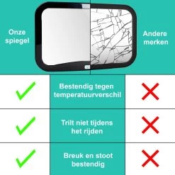 Merkloos Autospiegel Baby - Verstelbare Spiegel Hoofdsteun Autostoel Achterbank - Veiligheidsspiegel - Baby En Kids - 19 X 30cm - 360 Graden Draaibaar - Zwart -Babyproducten 1200x1200 894