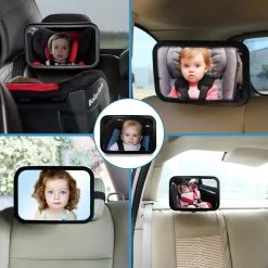 Verstelbare Baby Achteruitkijk Autospiegel - Auto Veiligheidsspiegel Baby - Achterbank Spiegel Baby - AutoSpiegel Baby - Babyspiegel Auto - Kinder Autospiegel - Zwart -Babyproducten 1200x1200 943