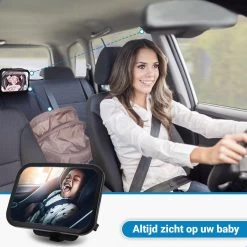 Verstelbare Baby Achteruitkijk Autospiegel - Auto Veiligheidsspiegel Baby - Achterbank Spiegel Baby - AutoSpiegel Baby - Babyspiegel Auto - Kinder Autospiegel - Zwart -Babyproducten 1200x1200 950