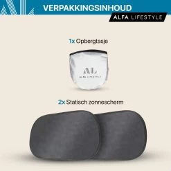 ALFA LIFESTYLE® Statische Zonneschermen - SHADE PRO V3 – Zwart Transparant Zonnescherm – UV Protectie Bescherming - Zonwering Auto - 2 Stuks -Babyproducten 1200x1200 962