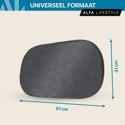 ALFA LIFESTYLE® Statische Zonneschermen - SHADE PRO V3 – Zwart Transparant Zonnescherm – UV Protectie Bescherming - Zonwering Auto - 2 Stuks -Babyproducten 1200x1200 963