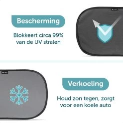ForDig Zonnescherm Auto (2 Stuks) - Extra Donker - Zonwering UV Protectie Voor Auto Zijruit – Zonwering Auto – Zonder Zuignappen – 80 GSM – 51 X 31 CM -Babyproducten 1200x1200 983
