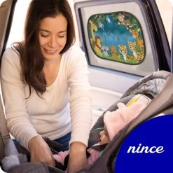 Nince Zonnescherm Auto Zijraam Van Hoge Kwaliteit - Jungle - Set Van 2 -Babyproducten 1200x1200 988