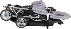 VidaXL Kinderwagen Dubbel Staal Grijs En Zwart -Babyproducten 1200x504 1