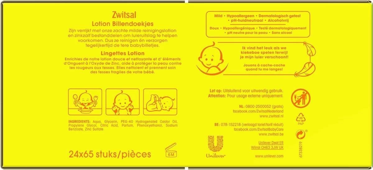 Zwitsal Billendoekjes | Voordeelverpakking 30 X 65 Doekjes 12 Zwitsal Billendoekjes | Voordeelverpakking 30 X 65 Doekjes - Afbeelding 10