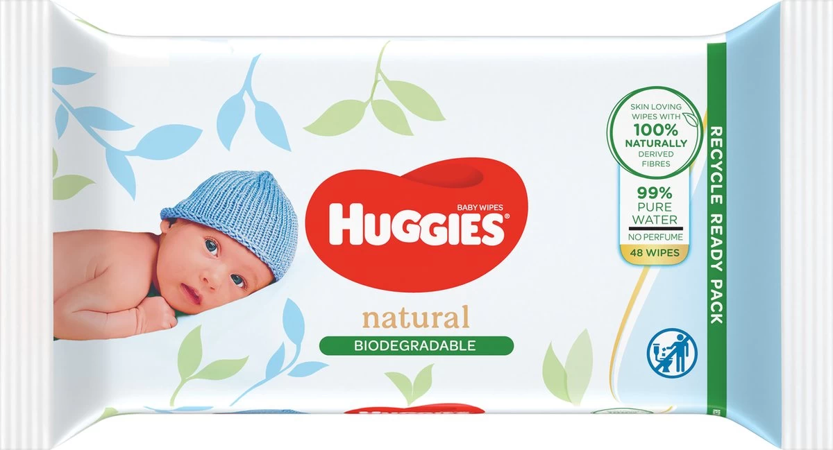 Huggies Billendoekjes - 100% Plasticvrij - Biologisch Afbreekbaar - 12 X 48 Stuks - 576 Doekjes 6 Huggies Billendoekjes - 100% Plasticvrij - Biologisch Afbreekbaar - 12 X 48 Stuks - 576 Doekjes - Afbeelding 4