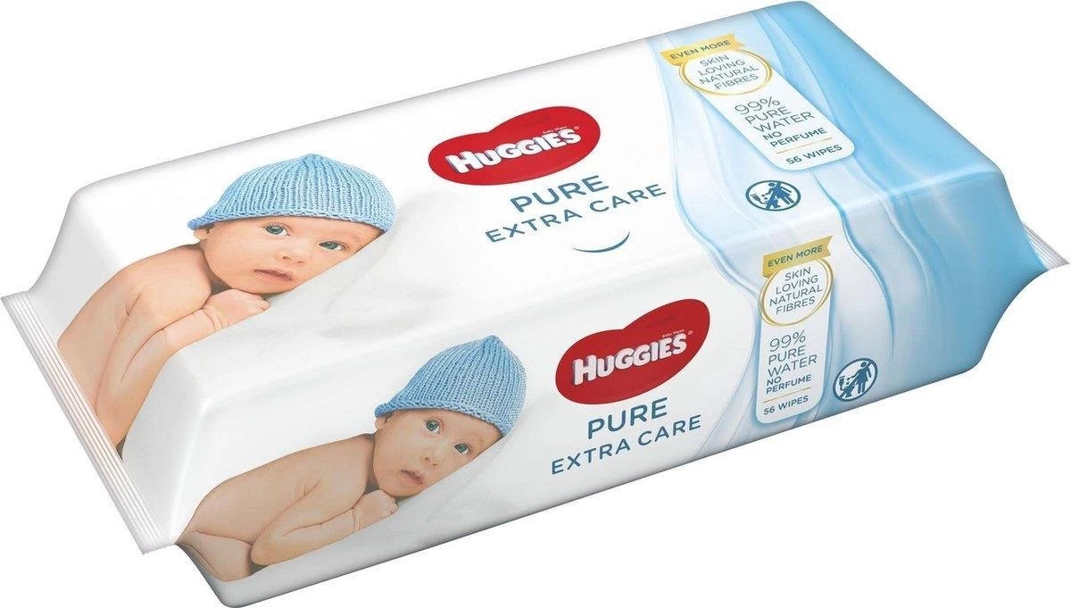 Huggies Billendoekjes - Baby Wipes - Pure Extra Care - 99% Water 56 Doekjes 6 Huggies Billendoekjes - Baby Wipes - Pure Extra Care - 99% Water 56 Doekjes - Afbeelding 4