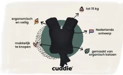 Cuddie Baby Draagdoek - Premium Organic Baby Draagdoek Gemaakt Van Bio Katoen - Newborns Tot 15 Kg - Baby Cadeau - Met Wenskaart - Zwart -Babyproducten 1200x734 3