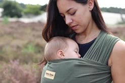 Rekbare Baby Draagdoek - Bam&Boe - Groen - Te Gebruiken Vanaf Geboorte - Van Super Zacht Bamboe -Babyproducten 1200x800 264