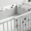 Sensillo Baby Bedbumper - Bedomrander - Anti Stootrand Ledikant - Bed Zijbeschermers - 180x30cm - Grijze Wolkjes -Babyproducten 1200x800 346