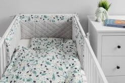 Sensillo Baby Bedbumper - Bedomrander - Anti Stootrand Ledikant - Bed Zijbeschermers - 180x30cm - Grijs Diertjes -Babyproducten 1200x800 409