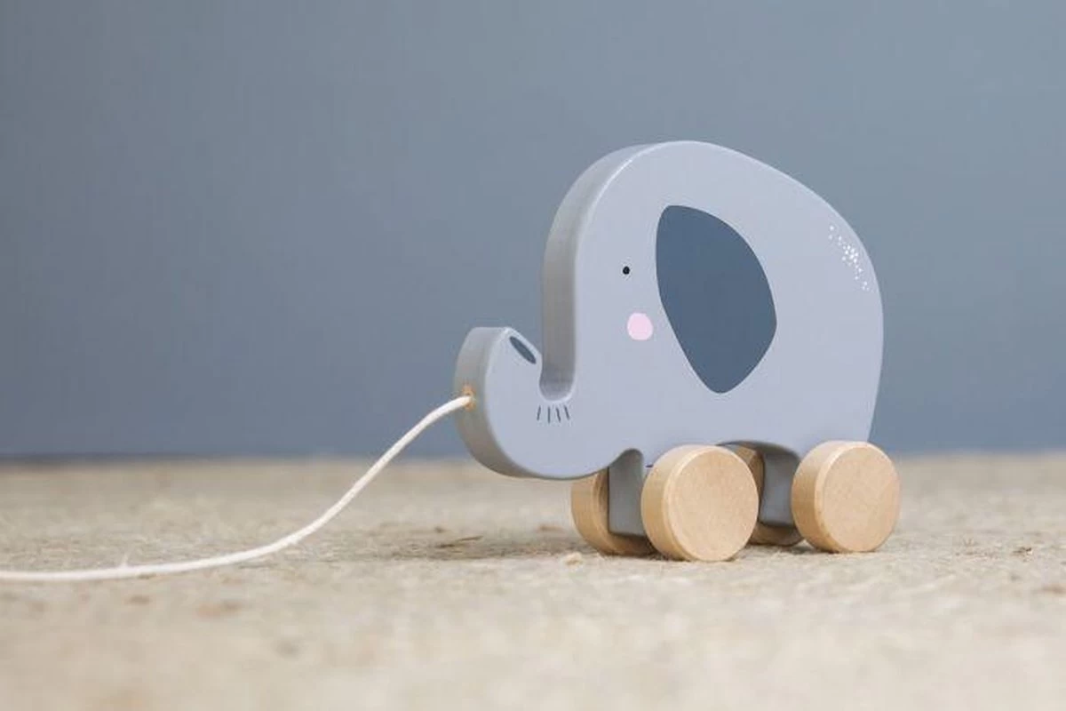 Little Dutch Houten Olifant - Trekfiguur 4 Little Dutch Houten Olifant - Trekfiguur - Afbeelding 2