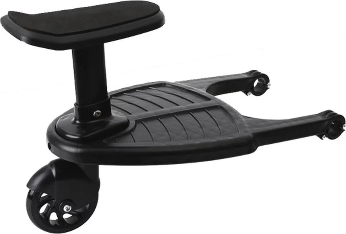 Honhill® - Kinder Meerijdplankje - Zwart - Kinderwagen - Buggy - 1 Wiel - Met Stoeltje 4 Honhill® - Kinder Meerijdplankje - Zwart - Kinderwagen - Buggy - 1 Wiel - Met Stoeltje - Afbeelding 2