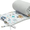 Sensillo Baby Bedbumper - Bedomrander - Anti Stootrand Ledikant - Bed Zijbeschermers - 180x30cm - Wafel Grijs Bosdiertjes