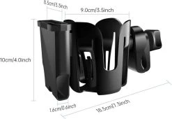 BOTC 2 In 1 Bekerhouders & Telefoonhouder - Cup Organizer Voor Kinderwagen, Fiets, Rolstoel, Walker - Zwart 18 BOTC 2 In 1 Bekerhouders & Telefoonhouder - Cup Organizer Voor Kinderwagen, Fiets, Rolstoel, Walker - Zwart -Babyproducten 1200x828 3