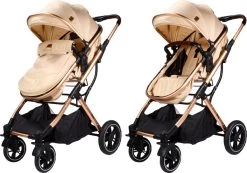Ding Juna Kinderwagen 3 In 1 - Beige/Rose - Combi Kinderwagen Incl. Autostoel -Babyproducten 1200x840 5