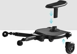 Merkloos Meerijdplankje - Kinderwagen - Buggy - KANT EN KLAAR - Al In Elkaar Gezet! - Met Zitje Voor Uw Kind - Zwart -Babyproducten 1200x844 5