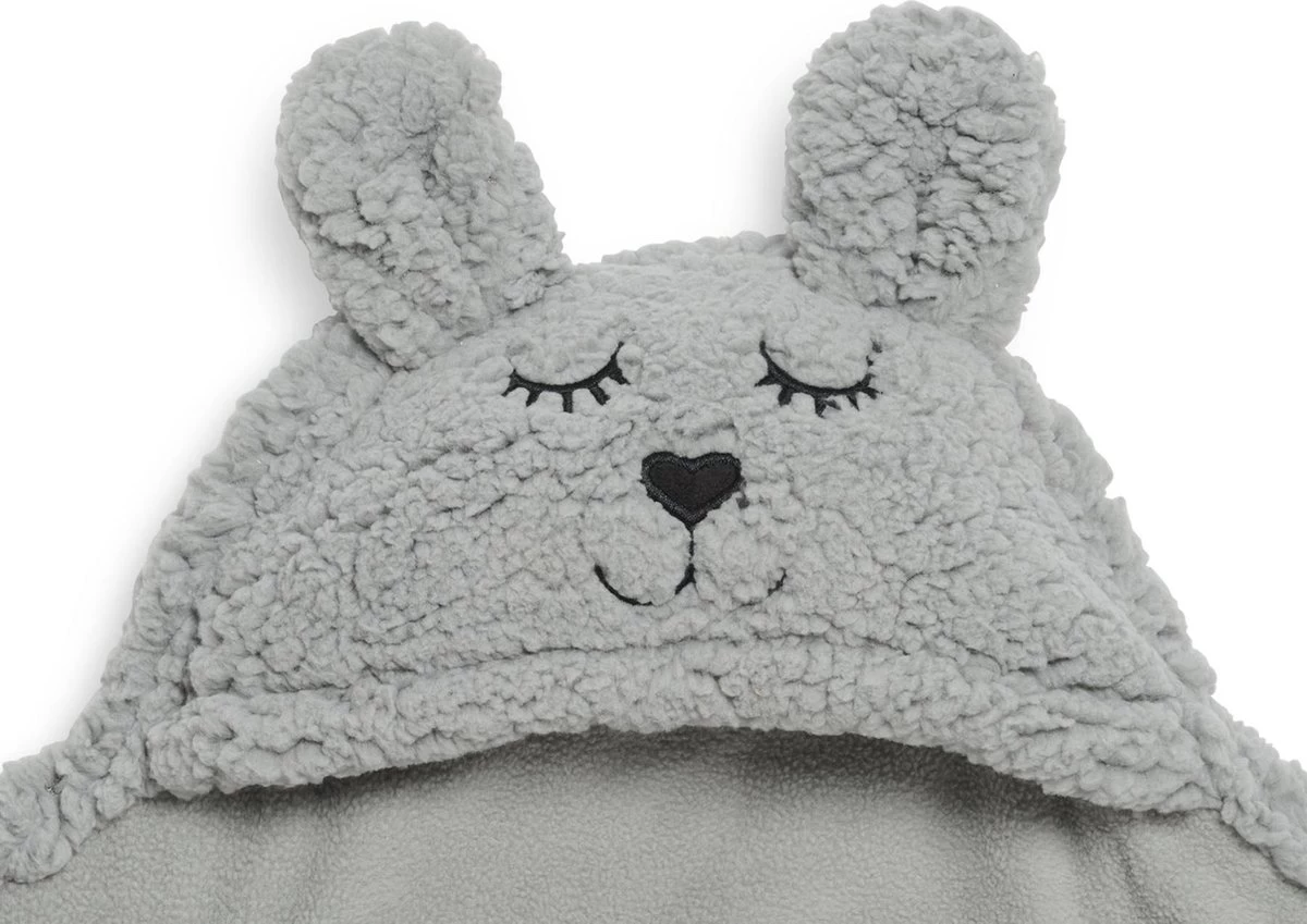 Jollein Wikkeldeken Bunny 100x105cm - Storm Grey 7 Jollein Wikkeldeken Bunny 100x105cm - Storm Grey - Afbeelding 5