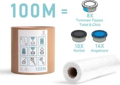 Wonix® - Luieremmers Navulling - Voor 8 Tommee Tippee Twist & Click, 10 Korbel, 14 Angelcare En Meer - 100m