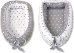MamaLoes Amy Wit Met Grijze Sterren Omkeerbaar Babynest 67042