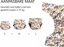 BonBini´s Luiers - Wasbare Luier Salmon Rainbow 3-15 Kg - Luierbroekje - Dubbele Antilek Preventie - Zwemluier Drukknoopjes En Verstelbaar Maat S, M, L Maat 1 T/m 5 -Babyproducten 1200x881 7