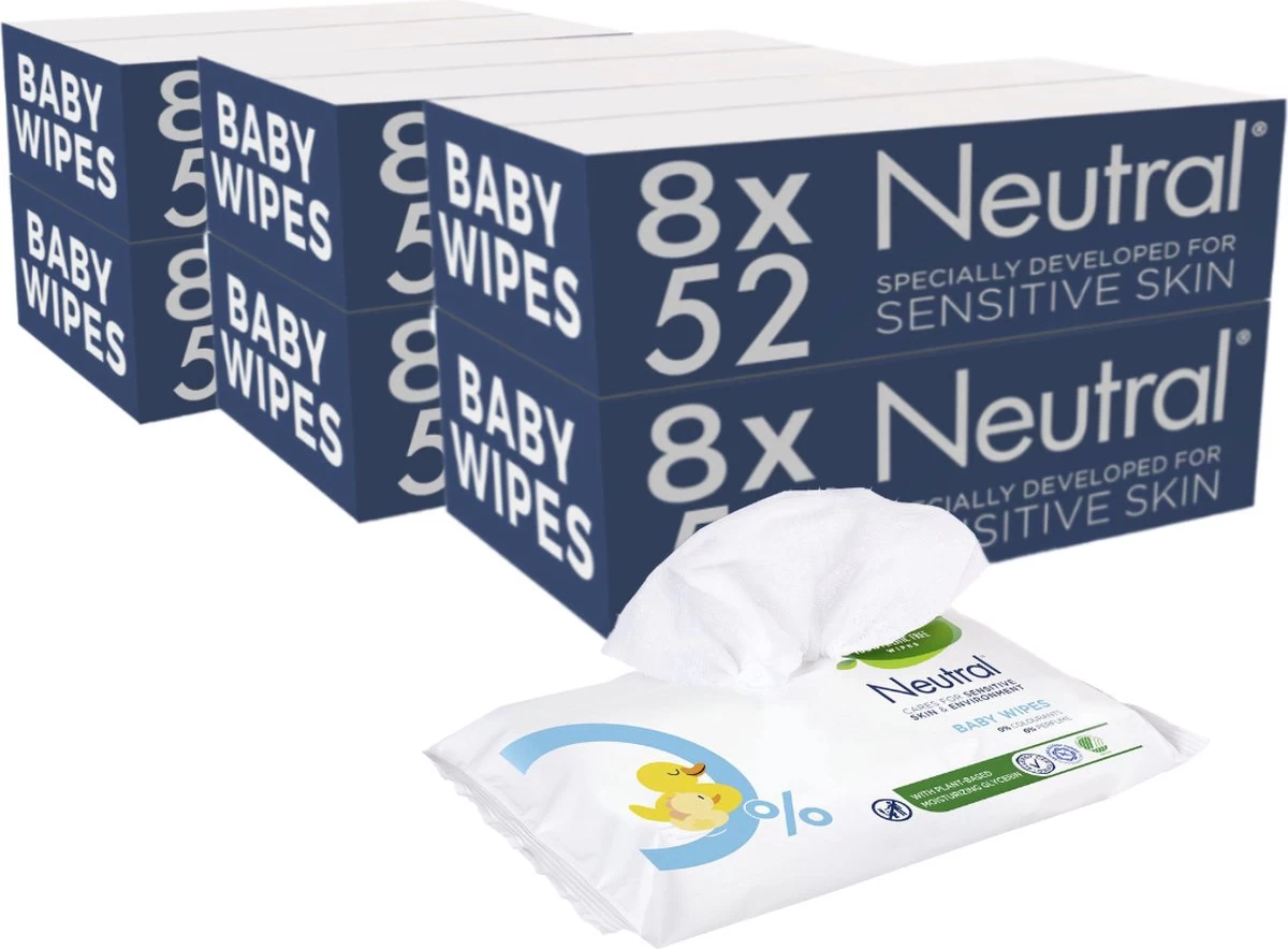 Neutral - Baby Billendoekjes - 48 X 52 = 2496 Stuks - 0% Parfum 5 Neutral - Baby Billendoekjes - 48 X 52 = 2496 Stuks - 0% Parfum - Afbeelding 3