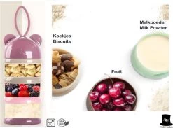 Bob Online ™ – Blauw Beer – Melkpoeder Doseerdoosje + Rietje – BPA-vrij – Melkpoeder Toren Blauw – Melkpoedertoren – Milk Powder Tower – Milk Powder Dispenser – Bewaar Bakjes – Reisbox – Bewaardoosje – Herbruikbaar Rietje – Baby Training Straw -Babyproducten 1200x890 6