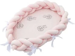 Buxibo - Draagbare Babynest - Co- Sleeper - Bed Bumper - Baby Bed Accessoires - Met Strikjes - Inclusief Bumper Rand - Verschoonmat - Veilig Slapen - Roze -Babyproducten 1200x892 5
