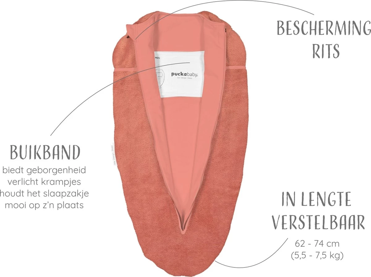 Puckababy Inbakerslaapzak Original Mini 3-6m - Teddy Winter - Earth 6 Puckababy Inbakerslaapzak Original Mini 3-6m - Teddy Winter - Earth - Afbeelding 4