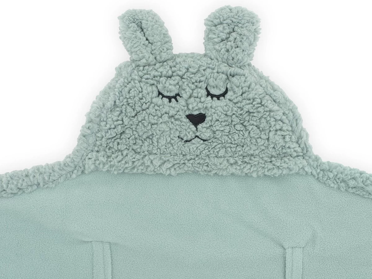 Jollein Wikkeldeken Bunny 100x105cm - Ash Green 5 Jollein Wikkeldeken Bunny 100x105cm - Ash Green - Afbeelding 3