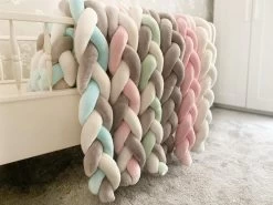 IL BAMBINI Gevlochten Baby Bed Bumper Treccia - Bedomrander - Box Omrander - Hoofdbeschermer - Boxrand - Bedbumper - Stootrand - Boxomrander - (3 Meter) Wit -Babyproducten 1200x899 14