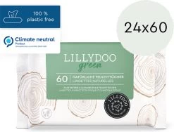 LILLYDOO Green Natural Billendoekjes - Doekjes 100% Vrij Van Plastic & Parfum - 1440 Stuks (24x60)