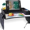 Blyzi - Reistafel Auto Met Tablethouder – Opvouwbaar – Speeltafel Voor Onderweg – Auto Organizer – Tekentafel - Zwart -Babyproducten 1200x918