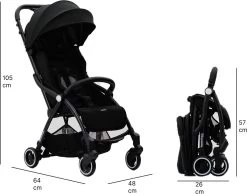 Hamilton By Yoop X1 Plus Kinderwagen - Buggy Met Monteerbare Wieg - Premium Stroller Met One Hand Folding Technologie - Nieuw, Hoger, Uitgebreider 2023 Model - Zwart - Licht, Verstelbaar, Wendbaar En Geschikt Van 0 Maanden Tot 4 Jaar -Babyproducten 1200x941 3