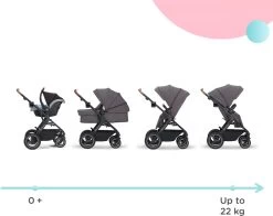 Kinderkraft B-Tour Ash Grey 3-in-1 Combi Kinderwagen Incl. Autostoel KSBTOU00DGR3000 -Babyproducten 1200x954 3