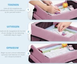 ‘’MOVENDO’’ Reistafel Voor Auto Kinderen – Autotafel – Speeltafel Auto – Travel Tray – Tekentafel – Opvouwbaar Met Tablethouder - Roze -Babyproducten 1200x995 4