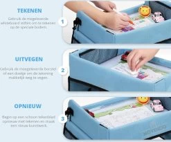 ‘’MOVENDO’’ Reistafel Voor Auto Kinderen – Autotafel – Speeltafel Auto – Travel Tray – Tekentafel – Opvouwbaar Met Tablethouder - Blauw -Babyproducten 1200x996 1