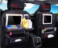 Merkloos Autostoel Organizer - Met Uitklapbare Laptophouder - Auto Organizer Met Tablet Houder - Auto Ipadhouder Voor Kinderen - Auto Organizer Met Uitklapbaar Tafel - Tray - Fleshouder - Tissuehouder - Car Organizer - Car Seat Organizer - Luxe Mat Zwart -Babyproducten 1200x997 4