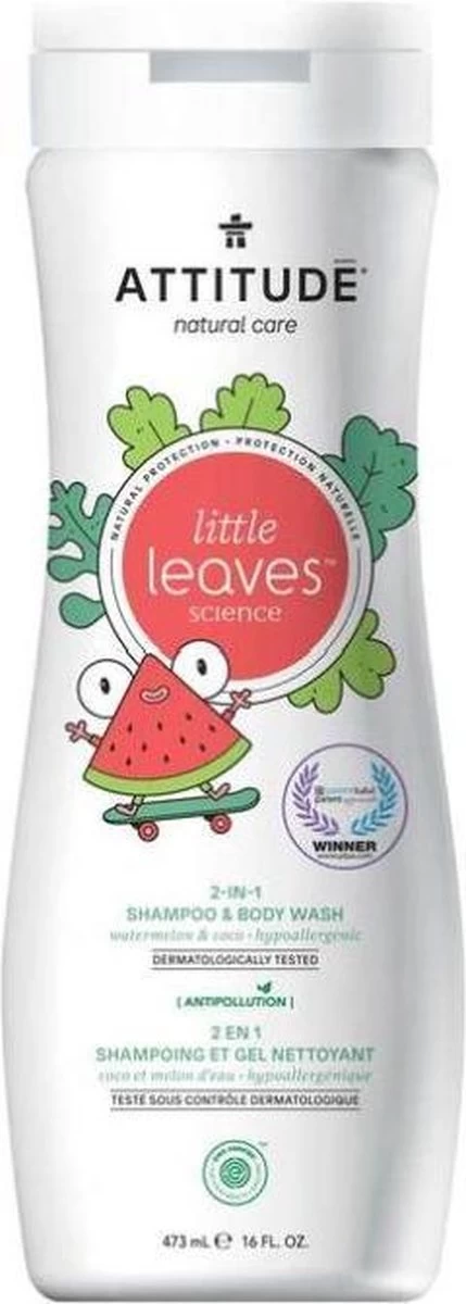 Attitude Little Leaves 2-in-1 Shampoo Watermeloen & Kokos 3 Attitude Little Leaves 2-in-1 Shampoo Watermeloen & Kokos