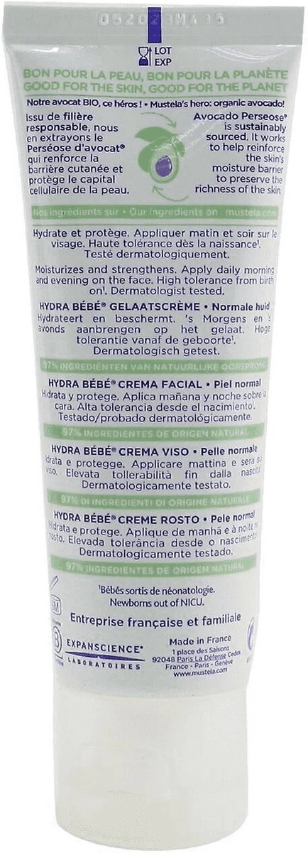 Mustela Crème Bébé Hydra Bébé Visage 5 Mustela Crème Bébé Hydra Bébé Visage - Afbeelding 3