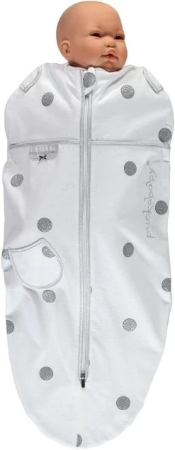 Puckababy Inbakerslaapzak Original Mini - 3-6 Maanden - White Dotty -Babyproducten 467x1200 2