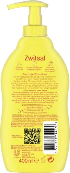 Zwitsal Baby Zeepvrije Wascrème - 3 X 400 Ml - Voordeelverpakking -Babyproducten 488x1200 4
