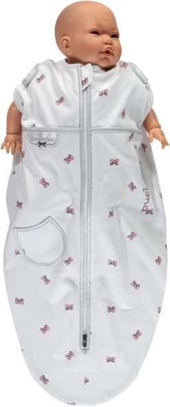 Puckababy Inbakerslaapzak Original Mini 3-6m - White Bowy -Babyproducten 503x1200 1